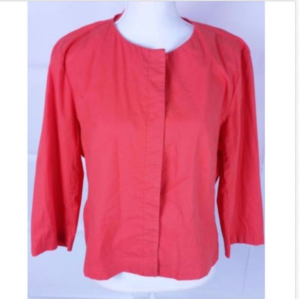 Louben NORSTROM Size 14 Orange button down blouse